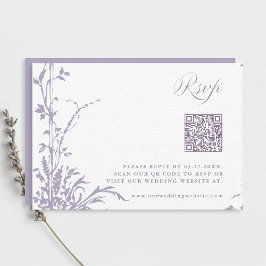 Cartão RSVP Lavender Romantic Botanical Arch Garden Wedding