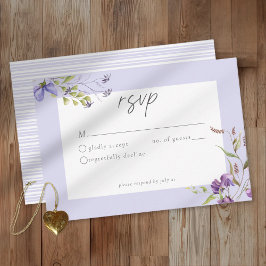 Cartão RSVP Lavender Wildflower Garden Romantic Wedding