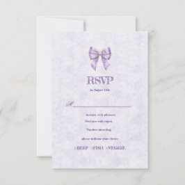 Cartão RSVP Lavender Wisteria Ribbon – Japanese-Inspired