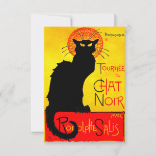 Cartão RSVP Le Chat Noir Vintage