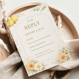 Cartão RSVP Lemon Floral Soft Response