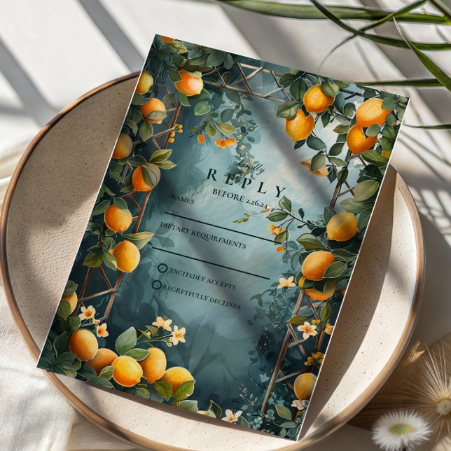 Cartão RSVP Lemon Grove Romance Wedding (Criador carregado)