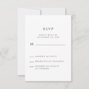 Cartão RSVP Letra manuscrita minimalista moderna