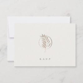 Cartão RSVP Letterpress twig ivory das refeições de casamento