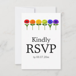 Cartão RSVP 🌈 🐦 LGBTQ Entrelaçado no Orgulho – Clássico