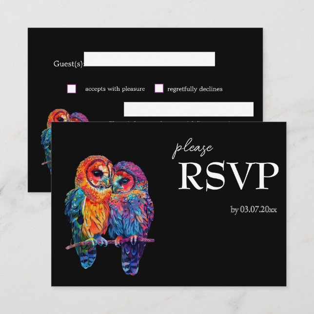 Cartão RSVP LGBTQ+ Linda Unidade Eterna de Orçamento (Frente/Verso)