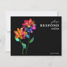 Cartão RSVP 🌈 LGBTQ Respond Online Petals & Pride 