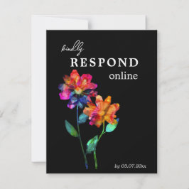 Cartão RSVP 🌈 LGBTQ Responda Online  Pétalas & Orgulho 