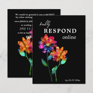 Cartão RSVP 🌈 LGBTQ Responda Online  Pétalas & Orgulho 