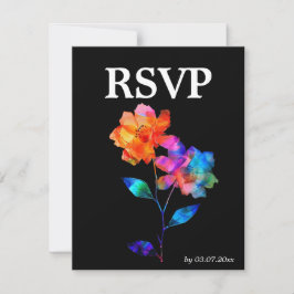 Cartão RSVP 🌈 LGBTQ Voando Juntos  Pétalas & Orgulho 