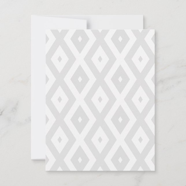 Cartão RSVP Light grey and white diamond pattern (Frente)