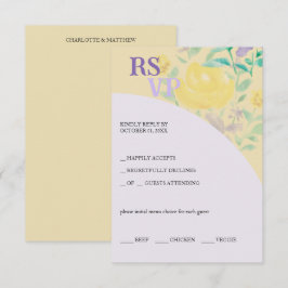 Cartão RSVP Lilac Lilac Amarelo Verde Cachorro