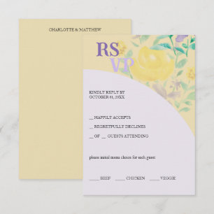 Cartão RSVP Lilac Lilac Amarelo Verde Cachorro