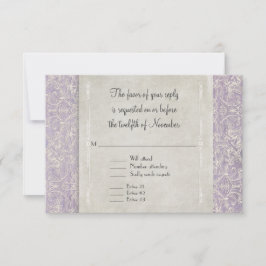 Cartão RSVP Lilac Vintage Casamento Feito Pela Regência France