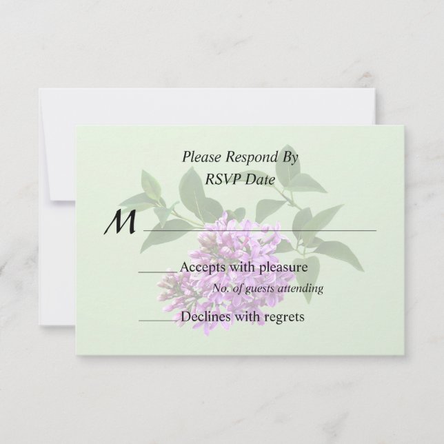 Cartão RSVP Lilases Adoráveis (Frente)