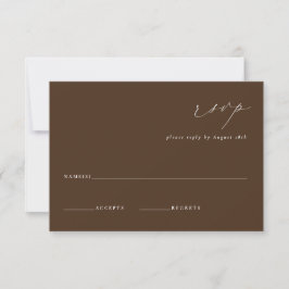 Cartão RSVP LILLIE Elegant Brown Wedding