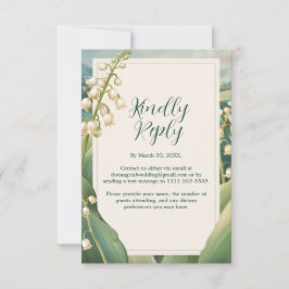 Cartão RSVP Lily Elegante do Vale Floral Wedding Vertical
