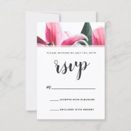 Cartão RSVP Lily Floral - Stargazer Rosa