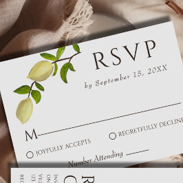 Cartão RSVP Limões Pintados de Citros Frescos Mediterrâneo