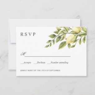 Cartão RSVP Limões Verde VP Clássico de WEDDING Chic