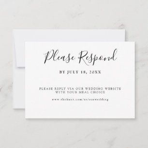 Cartão RSVP Limpeza Simples e Minimalista de Chic Classy