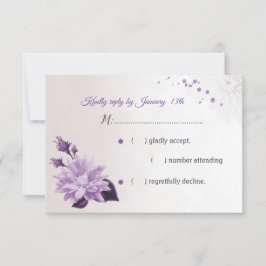 Cartão RSVP lindíssimas flores roxas