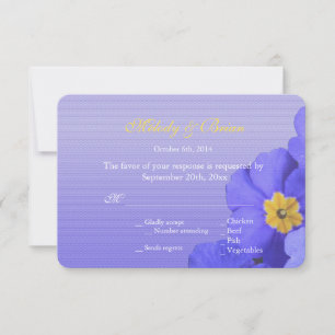 Cartão RSVP lindos, elegantes, lindas flores azuis legais casa