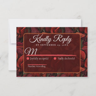 Cartão RSVP Lírios-de-água Vermelhos Românticos Jardim Floral 