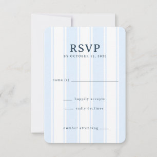 Cartão RSVP Listras Azuis Calmas