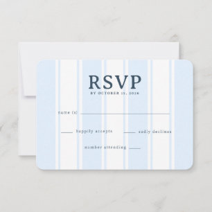 Cartão RSVP Listras Azuis Elegantes