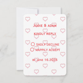 Cartão RSVP little hearts wedding