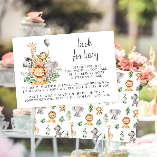 Cartão RSVP Livro Cinto Safari para Chá de Menino (Criador carregado)