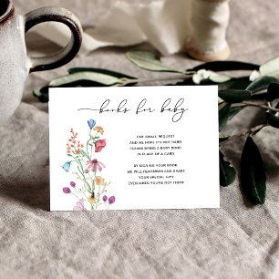 Cartão RSVP Livros De Flores Selvagens Para Carteira