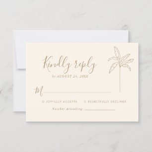Cartão RSVP Logotipo de Casamento Monograma Simples Palmeira R