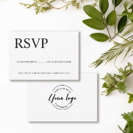 Cartão RSVP Logotipo simples de evento comercial Bancos reserv