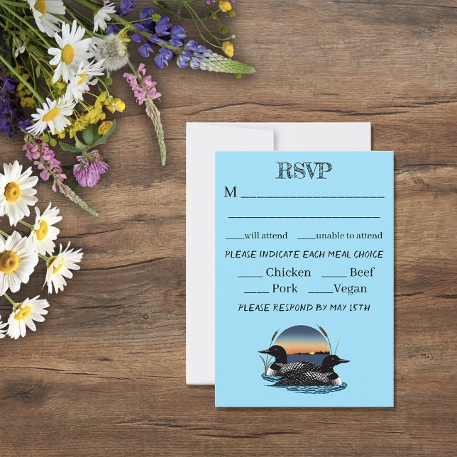 Cartão RSVP Loons Sunset Blue (Criador carregado)