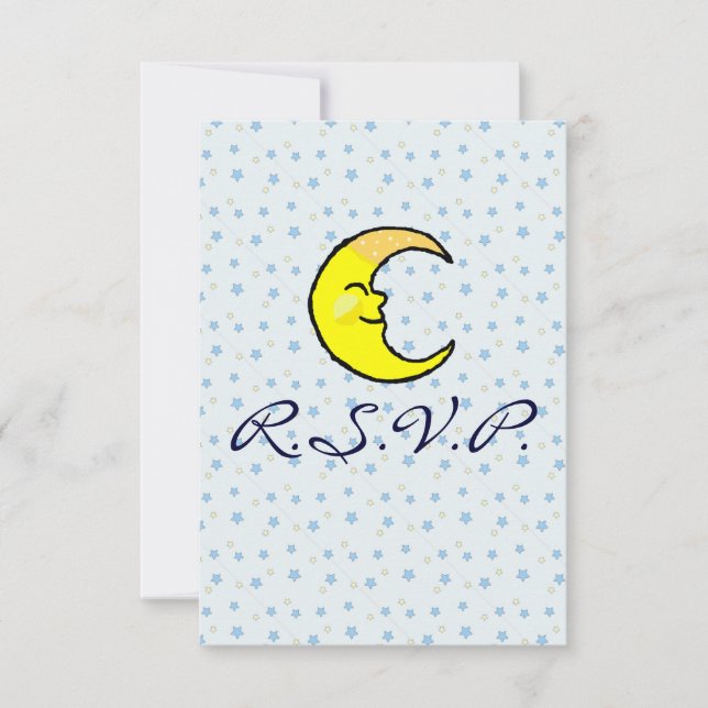 Cartão RSVP Lua e estrelas (Frente)