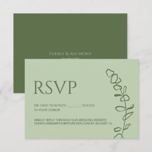 Cartão RSVP Lugares reservados para casamento elegante com euc