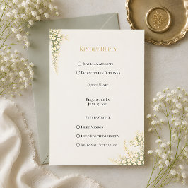 Cartão RSVP Luxo Floral de Respiração de Bebê