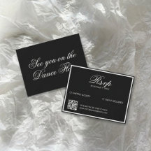 Luxo Silencioso Vintage Código QR Casamento Preto