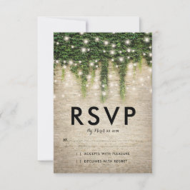 Cartão RSVP Luzes da Igreja de Pedra do Castelo Rústico Casame
