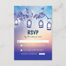 Cartão RSVP luzes da noite russa - lanternas cartas de casamen