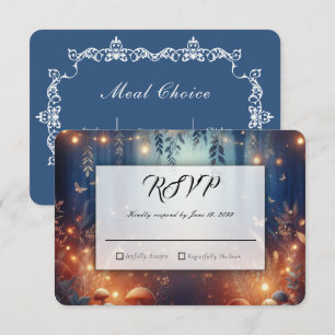 Cartão RSVP Luzes de Fadas e Magia da Floresta ao Luar