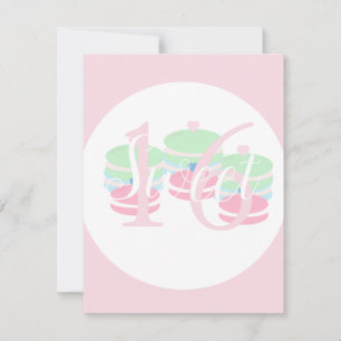 Cartão RSVP Macarons Quince Sweet 16 Pastel 