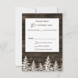 Cartão RSVP Madeira-celeiro Pinheiros-russos, pinheiros-padrão