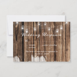 Cartão RSVP Madeira russa e candeeiros