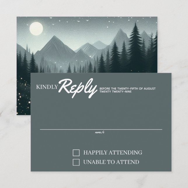 Cartão RSVP Magia de Montanha (Frente/Verso)