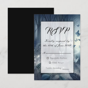 Cartão RSVP Mágica Lua e Meia-Noite