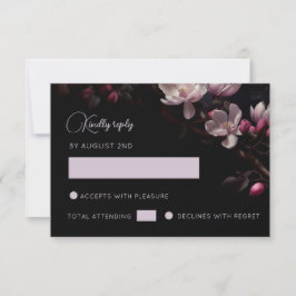 Cartão RSVP Magnólia Floral Preta
