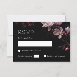 Cartão RSVP Magnólia Floral Preta